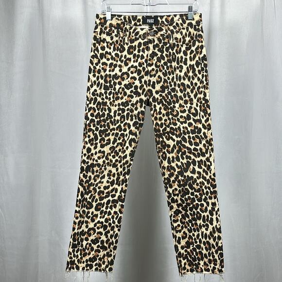 Paige‎ Jeans Hoxton Leopard Straight Ankle Jeans. - Picture 2 of 12